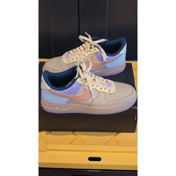 Nike Air Force 1 \'07 LV8 Multicolor Colorblock Beige‎ Peach Blue Men\'s Sneakers main image 5